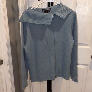 Nina Leonard Slate Blue Women's Cardigan